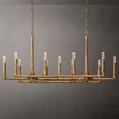 a chandelier made out of wood and glass