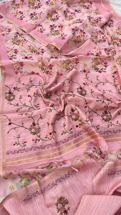 *FABRIC OF SAREE*- Pure organza & tussar silk     *Fabric of blouse_* - Pure tussar silk    *WORK* -  hand knot & katha work  . Pink Chanderi Saree With Sheer Dupatta, Pink Tissue Silk Unstitched Suit For Festivals, Pink Slub Silk Dupatta, Pink Silk Unstitched Suit For Festivals, Pink Slub Silk Unstitched Suit For Festivals, Pink Sheer Slub Silk Dupatta, Pink Tussar Silk Blouse Piece For Eid, Pink Silk Saree With Dupatta, Pink Chanderi Unstitched Suit With Cutdana