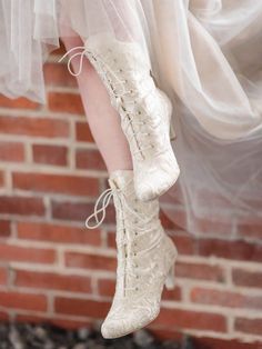 Victorian Era Wedding Boots Ivory Bridal Boots Vintage | Etsy Elegant Fitted Wedding Boots, Fitted Lace-up Lace Wedding Shoes, Lace-up Wedding Shoes, Vintage White Heels For Wedding, Cream Lace Pointed Toe Wedding Shoes, Fitted Beige Wedding Shoes With Round Toe, Fitted Beige Round Toe Wedding Shoes, Beige Fitted Round Toe Wedding Shoes, Cream Lace Wedding Shoes With Low Heel