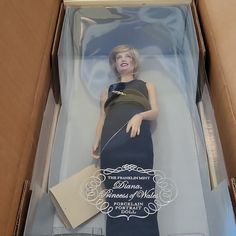 Host Pick Its 17 Inches Boxed Gorgeous On Stand On Gorgeous Black Grain Wood Princess Diana Rare Boxed Papers Never Touched In Porcelain Doll In Her Royal Blue Velvet Dress This Goes Some Places Over 2000 This Is New So Rare And If A Collector This Is For You Comes With Papers Necklace Rocks Purse Accessories Are Gorgeous Make An Offer Gorgeous Royal Blue Velvet Dress, Red Bow Dress, Princess Diana Rare, White Satin Dress, Purple Gowns, Blue Velvet Dress, Heirloom Doll, Franklin Mint, Porcelain Doll