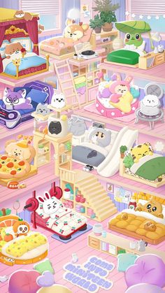 an image of a room filled with lots of animals and furniture in it's rooms