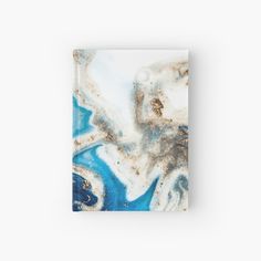 an abstract marble tile with blue and white colors on the bottom, it is made up of