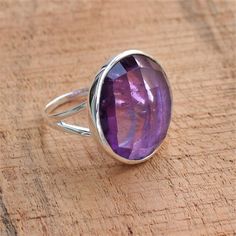 Natural amethyst ring Sterling Silver ring cocktail ring | Etsy Elegant Faceted Sapphire Ring, Formal Amethyst Ring With Large Stone, Elegant Amethyst Birthstone Crystal Ring, Elegant Round Amethyst Gemstone Ring, Elegant Faceted Ruby Ring, Elegant Purple Amethyst Bezel Setting Ring, Elegant Faceted Round Ruby Ring, Elegant Purple Amethyst Ring With Bezel Setting, Formal Amethyst Ring With Bezel Setting