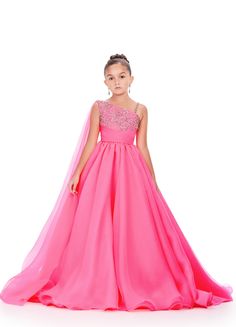 Kids Ball Gowns Princesses, Gowns Dresses For Kids, Kids Gown Princesses, Ball Dresses For Kids, Pink Princess Dress Kids, Pink Dress For Kids, Pageant Dresses For Kids, Princess Dresses Kids Ball Gowns, Cape Organza