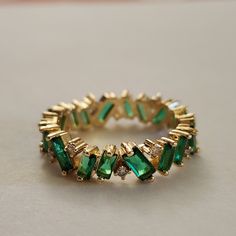 New 18k Gold Plated Baguette Emerald Band Ring For Women All Photos Are From The Actual Item No Stock Photo Used. Measurements Shown In The Pictures. All Items Comes With A Jewelry Box. All Gemstones Are Simulated. Ready To Ship Out Same Day. Color May Slightly Differ Due To Lighting. Baguette Diamond Rings For Party, Green Baguette Cut Diamond Jewelry, Gold Emerald Ring With Baguette Diamonds, Gold Baguette Rings With Cubic Zirconia, Gold Baguette Ring As Gift, Elegant Gold Emerald Ring With Baguette Diamonds, Baguette Rings For Gift, Cubic Zirconia Baguette Rings For Gifts, Whimsical Rings