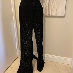 Very Unique Lace Pants With Sport Design Has Shorts Underneath In New Condition Retail:$1100 Huge Sale Make An Offer Sport Design, Lace Pants, Huge Sale, Sports Design, Pants Color, Roberto Cavalli, Pant Jumpsuit, Pants For Women, Size 4