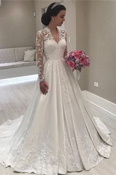 Sweetheart Long Sleeve Lace Appliques Mermaid Wedding Dress Sweetheart Mermaid Wedding Dress, Mermaid Wedding Dress With Lace, Wedding Dresses Mermaid Sweetheart, Stylish Gown, Long Sleeve Ball Gowns, Lace Applique Wedding Dress, Wedding Dress With Lace, Wedding Dress Champagne, Applique Wedding