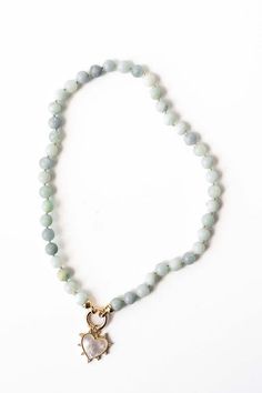 L'Incanto Necklace – Anima Mea Single Strand Amazonite Beaded Necklaces As Gift, Single Strand Amazonite Spiritual Beaded Necklace, Gift Amazonite Single Strand Beaded Necklace, Blue Amazonite Single Strand Beaded Necklaces, Blue Single Strand Amazonite Beaded Necklaces, Amazonite Beaded Necklaces For Meditation, Blue Amazonite Single Strand Necklace, Amazonite Gemstone Beads Necklace For Meditation, Aquamarine Necklaces With Round Beads Of Natural Stones