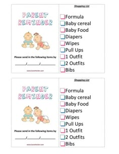 printable baby shower checklist for parents and babies