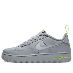 (GS) Nike Air Force 1 '07 LV8 'Particle Grey Volt' DD3227-001 (AF1/SNKR/Skate/Low Top/Reflective) Nike Air Force 1 Fade-resistant For Sports, Gray Nike Air Force 1 Lace-up For Sports, Nike Air Force 1 Gray For Sports, Nike Air Force 1 Gray Sports Shoes, Gray Nike Air Force 1 With Round Toe, Gray Low-top Nike Air Force 1 For Sports, Nike Air Force 1 07, Nike Air Force 1, Stylish Sneakers