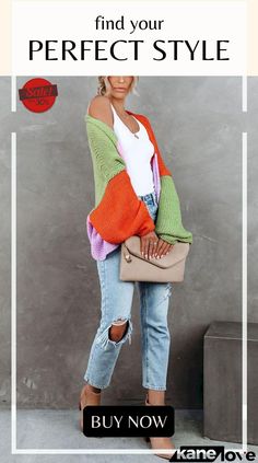 Pumpkin Colorblock Oversized Cardigan Cardigan Oversized, Oversized Cardigan, Elevate Your Style, Bright Color, Your Style, Your Perfect, Color Blocking, Free Shipping, Color