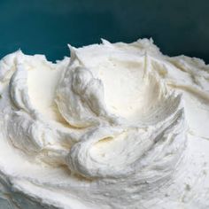 whipped cream in a bowl on a table