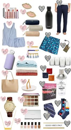 a collage of items that include shoes, bags and other things to wear for valentine's day