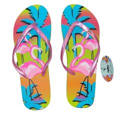 Women's Flamingo Flip Flops - Pink Thong And Green Sole #Nwt #Sandal #Sandals #Pink Pink Cushioned Flip Flops For The Beach, Spring Pink Flip Flops With Cushioned Footbed, Pink Cushioned Flip Flops For Spring, Pink Open Toe Flip Flops For Beach, Pink Open Toe Flip Flops For Vacation, Spring Pink Cushioned Flip Flops, Summer Pink Flip Flops For Pool, Pink Summer Flip Flops For Pool, Trendy Pink Flip Flops For Vacation