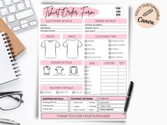 a pink and white printable planner with the words, date or form on it