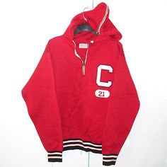 (eBay) Rare Vintage 60's Champion 1/3 Zip Pullover Hoodie Varsity Zippered Hood Nylon Vintage Hoodie With Double-lined Hood For Sports, Retro Hooded Sweatshirt With Drawstring, Vintage Red Sweatshirt For Sports, Vintage Winter Sports Hooded Jacket, Red Vintage Sweatshirt For Sports, Retro Sports Hoodie For Winter, Vintage Hoodie With Adjustable Hood For Streetwear, Vintage Hoodie Sweatshirt With Adjustable Hood, Retro Winter Hoodie With Ribbed Cuffs