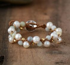 Mixed Pearls Braided Bracelet | Boho Jewelry | - Treasure Jewelry Pearl Market, Wrap Armband, Treasure Jewelry, Freshwater Pearl Bracelet, Wrap Bracelets, Bohemian Bracelets, Bridesmaid Bracelet, Jasper Beads, Freshwater Cultured Pearls