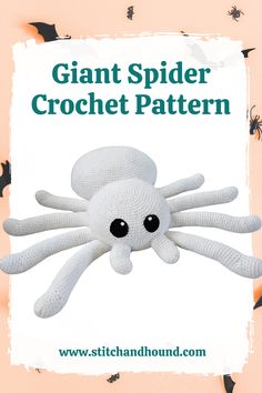 A giant, cute, crocheted spider amigurumi Cute Halloween Crochet, Giant Couch, Giant Crochet, Crochet Spider, Cute Halloween Decor, Spider Pattern, Fun Video, Cuddly Animals