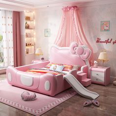 Description This children's bed is a perfect piece for your children's bedroom. It is made up of a high-quality solid wood frame that provides ultimate support and long-running stability. The backrest is somehow like a cat face design which every child wants and also provides great comfort. This is a high-quality bed w Crib Design, Cat Bedroom, Kids Bed, Leather Bed, High Quality Bedding, Cute Bedroom Decor, Cute Room Ideas, Decor Ideas Bedroom, Girl Beds