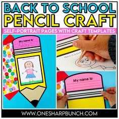 back to school pencil craft with pictures and text