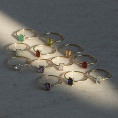 The perfect gift to give or to keep. The Solid Gold Essential Baguette Birthstone Ring was inspired by our number one selling solid gold style, now available in twelve natural gemstones; one for every birthstone. Choose you birthstone or choose your favorite gem for the perfect addition to your everyday ring stack. Family Gold is a Local Eclectic exclusive. Natural and lab created gemstones 4 x 5 mm 9k solid yellow gold Band width 1 mm January: garnet February: amethyst March: aquamarine April: white topaz May: lab created emerald June: moonstone July: lab created ruby August: peridot September: lab created blue sapphire October: Australian opal November: citrine December: lab created tanzanite Everyday Baguette Cut Birthstone Jewelry, Dainty Baguette Cut Birthstone Rings, Emerald Ring With Rectangular Stone As Gift, Everyday Open Crystal Gemstone Ring, Modern May Birthstone Ring With Gemstone, 14k Gold Rings With Rectangular Birthstone, Baguette Cut Rings With Gemstone Accents As A Gift, Minimalist May Birthstone Ring, Emerald Cut Gemstone Rings For Everyday