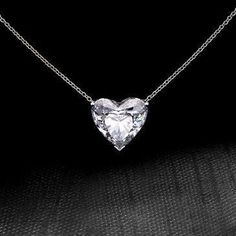 2.5 Carat Solitaire Heart Shape Diamond Pendant Necklace White Gold | HarryChadEnt.com Luxury Single Diamond Heart Pendant Jewelry, Luxury Heart Cut Single Diamond Necklace, Elegant Luxury Heart Necklace For Engagement, Luxury Classic Heart Pendant Solitaire Necklace, Luxury Cubic Zirconia Heart Cut Solitaire Necklace, Cheap Heart Cut Necklaces For Women, Luxury Elegant Open Heart Necklace, Luxury Diamond Solitaire Necklace With Heart Pendant, Luxury Classic Solitaire Heart Necklace