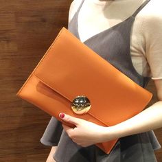 Buy Orange Vegan Leather Large Clutch Bags Crossbody Message Handbags Worldwide Free shipping and return, color: Orange , material: PU Envelope Clutch Bag, Large Clutch, Bag Elegant, Women Crossbody Bag, Lv Bags, Plain Style, Elegant Ladies, Envelope Bag, Envelope Clutch