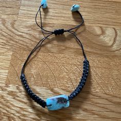 Nwot Bracelet/Anklet - Adjustable Cord W/Turquoise Beads Turquoise Beads, Womens Jewelry Bracelets, Anklets, Black Blue, Blue Black, Women Jewelry, Turquoise, Bracelet, Beads