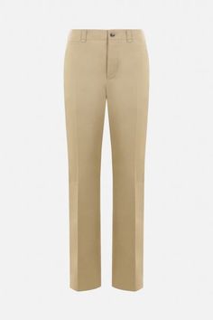 Saint Laurent's straight-leg pants crafted in beige cotton drill. Featuring button closure, belt loops, multiple pockets and central pressed crease.Gender: WomenMaterial: T COTTON 100%;BU BUBALUS BUBALIS O:IN 100%;F COTTON 100%Color: BeigeMade in: ITProduct ID: 786680Y1A622965*Import tax/duty will be calculated at checkout (If applicable) Beige Tapered Leg Work Pants With Belt Loops, Workwear Chinos With Straight Hem And Belt Loops, Workwear Chinos With Belt Loops And Straight Hem, Beige Straight Leg Work Pants With Belt Loops, Classic Beige Dress Pants With Straight Hem, Classic Beige Pants With Concealed Placket, Formal Beige Chinos With Welt Pockets, Classic Tailored Neutral Pants, Tailored Beige Pants With Belt Loops