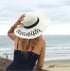 Oceanista Embroidered Floppy Beach Hat Floppy Beach Hat, Beach Vacay, Beach Hat, Paper Straws, Laguna Beach, Beach Hair, Subscription Box, Beach Girl, Wide Brimmed