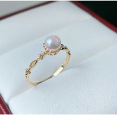 Vintage Style Japanese Akoya Pearl and Diamond Ring, Ivory Pinkish Color Pearls, Akoya Fine Pearl Solitaire Ring, Dainty Everyday Gold Rings ✦PRODUCT DETAILS✦ → Main stone: Akoya Pearl 5-5.5mm → Side stone: Diamond 0.02ct ✦SPECIFICATIONS✦ MOISSANITE ✓ COLOR: D ✓ CLARITY: VVS1 ✓ CUT: EXCELLENT OR DIAMOND ✓ COLOR: F-G ✓ CLARITY: SI1-VS ABOUT US ♥ Our designer and craftsmen work to create and deliver the most refined pieces of jewelry to you. We carefully handpicked and sourced each gemstone to ens Pearl Gold Wedding Ring, Gold And Pearl Wedding Ring, Gold Rings Pearl, Unique Pearl Engagement Rings, Unique Engagement Rings Pearl, Dainty Pearl Ring, Gold And Pearl Ring, Pearl Wedding Ring Vintage, Daily Wear Gold Rings For Women