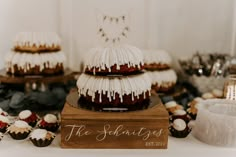 some cupcakes and other dessert items on a table