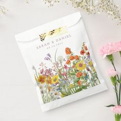 Wedding Wildflower Template Blank Wildflower Favors, Favor Bags Wedding, Mums Wedding, Cheap Favors, Asking Bridesmaids, Print Products, Wedding Favors Cheap, Wedding Gifts For Guests, Wedding Favor Bags