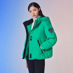 TANBOER Down Jacket Women's Short Hooded Sports Coat - Tanboer Winter Event, Sports Coat, Design Philosophy, Modern Elements, Tailored Design, Green Coat, Winter Essentials, Down Coat, Sport Coat