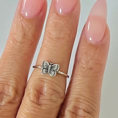 925 sterling silver Height: 6.2mm Can be worn: on multiple fingers and/or midi ring Symbolizes: transformation, hope, and faith Silver Butterfly Ring, Ring Butterfly, Midi Rings Silver, Tiny Butterfly, Midi Ring, Palm Beach Gardens, Butterfly Ring, Beach Gardens, Midi Rings