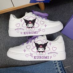 Cute Kawaii Kulomi High-top Comfortable Sneakers – ubekeen White Sneakers With Anime Print For Streetwear, White Anime Print Sneakers For Streetwear, Casual Synthetic Sneakers With Anime Print, Kawaii Round Toe Sneakers For Streetwear, Kawaii Low-top Sneakers For Streetwear, White Low-top Skate Shoes With Letter Print, White Skate Shoes With Letter Print, White Casual Skate Shoes With Letter Print, White Skate Shoes With Letter Print And Round Toe