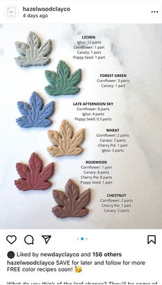 some fake leaves are on top of a table with the caption's description below