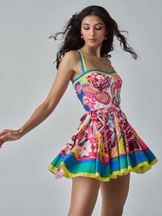 The ballarina dress exudes grace and charm with its delicate silhouette reminiscent of a ballerina's attire. Funky Dresses, Paisley Fashion, Paisley Print Dress, Flared Dress, Night Out Outfit, Multicolor Dress, Nautical Fashion, Elegant Outfit, Dance Dresses