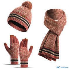 OrcaJump - Premium 3-Piece Hat, Scarf, and Gloves Ensemble - Crafted with Acrylic Fibers and Polyester - Available in Black, White, and Three Other Exquisite Colors Winter Knit Scarf, Velvet Hat, Winter Hats Beanie, Hat Scarf, Touch Screen Gloves, Winter Beanie, Knit Beanie Hat, Scarf Hat, Warm Scarf