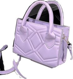 Purple Bag, Mauve Purple, Square Bag, Pu Leather, Satchel, Bag Lady, Size Medium, Shoulder Bag, Square