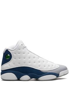 Jordan Air Jordan 13 "French Blue" high-top Sneakers - Farfetch Sports High-top Sneakers With Rubber Sole And Medium Fit, High-top Sneakers With Contrast Sole For Sports, Sports High-top Sneakers With Comfort Fit And Rubber Sole, Custom High-top Sneakers With Boost Midsole, High-top Custom Sneakers With Boost Midsole, Blue Leather High-top Sneakers For Light Sports, High-top Sneakers For Light Sports, Custom High-top Sneakers Medium Fit, Custom High-top Sneakers With Medium Fit