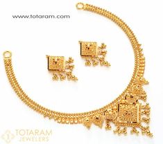 Simple Indian Gold Set, Cheap Traditional Gold Bridal Necklace, Neklesh Jewellery Gold, 30 Grams Gold Necklace Indian Set, Cheap Gold Sets For Navratri, Necklace Set Gold, 22k Gold Necklace, Temple Jewelry Necklace, Gold Necklace Indian