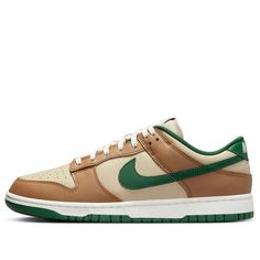 Nike Air Dunk Jumbo 'Photon Dust Gum Light Brown' DV0821-001 - KICKS CREW Green Dunks, Nike Air Dunk, Dunk Low Nike, Nike Fashion Shoes, Colorful Heels, Brown And Green, Urban Streetwear, Nike Dunk Low, Street Wear Urban