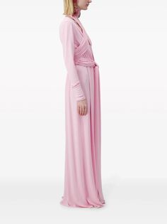 Giambattista Valli Draped cashmere-silk Blend Gown - Farfetch Formal Long Sleeve Pre-draped Maxi Dress, Spring Pre-draped Fitted Maxi Dress, Fitted Pre-draped Long Sleeve Maxi Dress, Spring Evening Wrap Maxi Dress, Fitted Draped Maxi Dress For Spring, Fitted Wrap Maxi Dress For Spring, Spring Pre-draped Maxi Dress, Feminine Fitted Wrap Dress, Fitted Pre-draped Maxi Dress For Spring