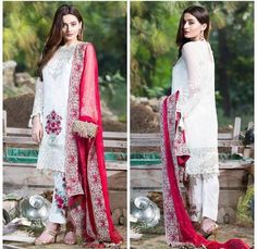 Maroon Pakistani Dress, Red Pakistani Suit, White Pakistani Dress, Pakistani Casual Wear, Chiffon Suit, Red Bridal Dress, Kurti Dress, White Flower Dress, Pakistani Suit