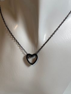 Black heart pendant necklace. Black Heart Necklace, Lovely Earrings, Black Heart, Heart Pendant Necklace, Heart Necklace, Heart Pendant, Pendant Necklaces, Jewelry Necklace Pendant, Handmade Items