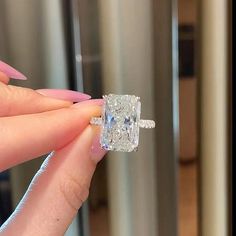 Elongated Radiant Cut Engagement Ring, Elongated Radiant Cut, Elongated Radiant, Radiant Cut Diamond Ring