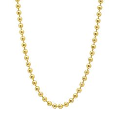 "Solid 14k Yellow Gold Italian Ball Bead Chain Classic Necklace 16\"-30\" Inches 1MM 1.2MM 1.5MM 1.8MM 2MM 3MM 4MM This solid 14k yellow gold necklace is handmade with love and is the perfect gift for that special someone. All of our items are shipped from our studio located in Los Angeles, California. ♡ WHAT'S INCLUDED ♡ - 1 Solid 14k Solid Gold Ball Bead Chain ♡ MATERIALS ♡ - 14k Yellow Gold - 14k White Gold - 14k Yellow Gold ♡SIZES♡ - Use the drop down menu to select your preference. ♡ SHIPPI Classic Ball Chain Necklace As Gift, Classic Cable Chain Necklace With Round Beads, Classic Beaded Chain Necklace With Round Beads, Classic Single Strand Necklace With Round Beads, Classic Single Strand Chain Necklace With Round Beads, Classic 14k Gold Ball Chain Necklaces, Classic Necklace With Satellite Chain And Round Beads, Classic Jewelry With Delicate Chain And Round Beads, Classic Yellow Gold Beaded Chain Necklace