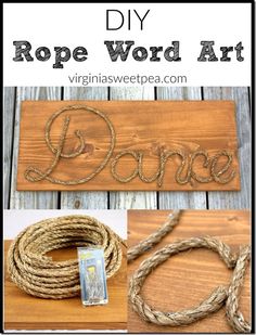 rope word art is an easy and fun project for kids to do with wood planks