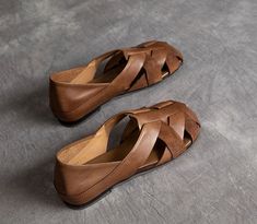 Clara Women's Sandal | Ultrasellershoes.com – USS® Shoes Comfortable Brown Spring Flats, Comfortable Brown Flats For Spring, Vintage Brown Summer Flats, Vintage Spring Flats With Rubber Sole, Vintage Flats With Rubber Sole For Spring, Brown Slip-on Flats For Summer, Casual Brown Flats For Spring, Casual Flat Sandals For Fall, Casual Open Toe Flats For Fall